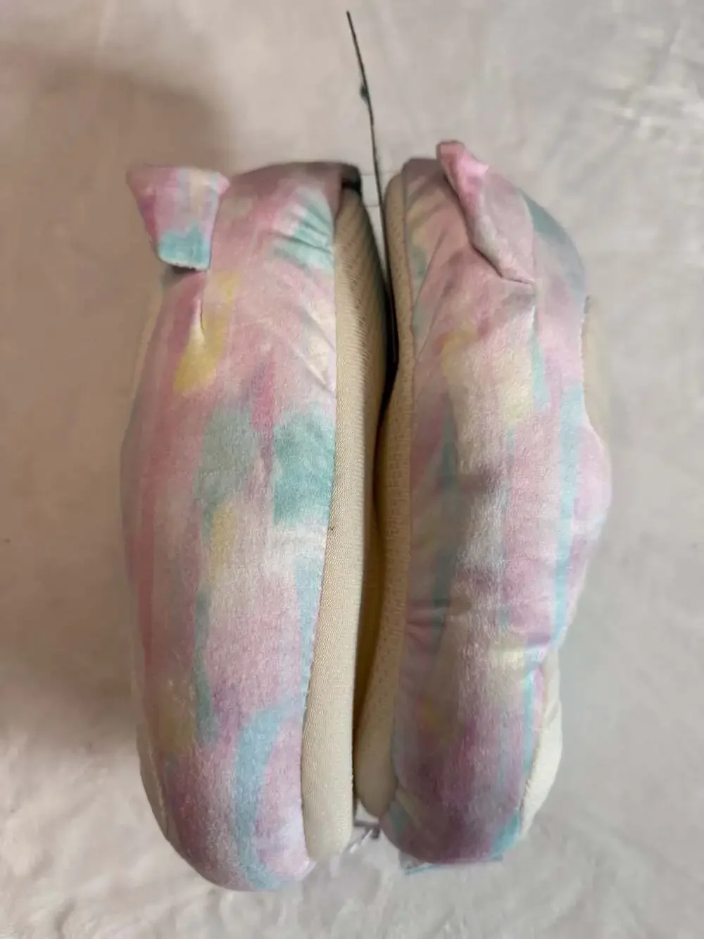 Squishmallows Pastel Tie-Dye Owl Plush Slippers Kids Size 4-5 NWT
